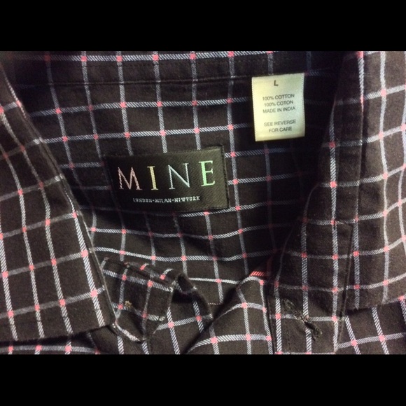 Mens “Mine” Button Down Shirt Large - Picture 3 of 3